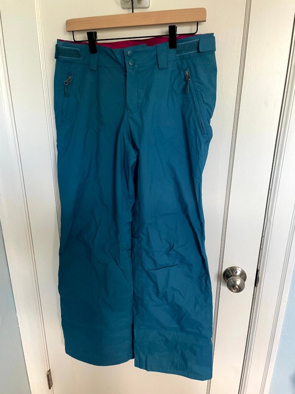 The North Face Womens HyVent Insulated Ski Snow Pants Teal Blue Size M Reg